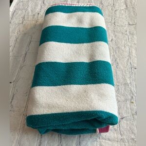UGG STRIPED BEACH TOWEL 100% COTTON IN TURQUOISE/PINK/WHITE VARIANT